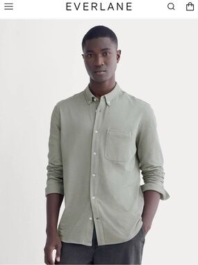 Everlane Men’s Casual Button-Down Shirt in Sage